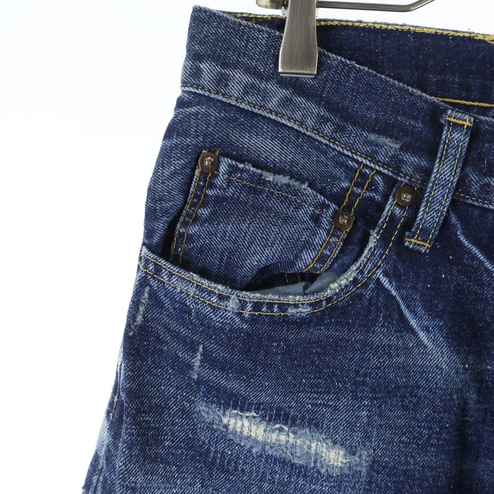 T.M.T(ティーエムティー) CRUSH DENIM PANTS クラッシュデニムパンツ ストレートパンツ インディゴ TPT-S1603