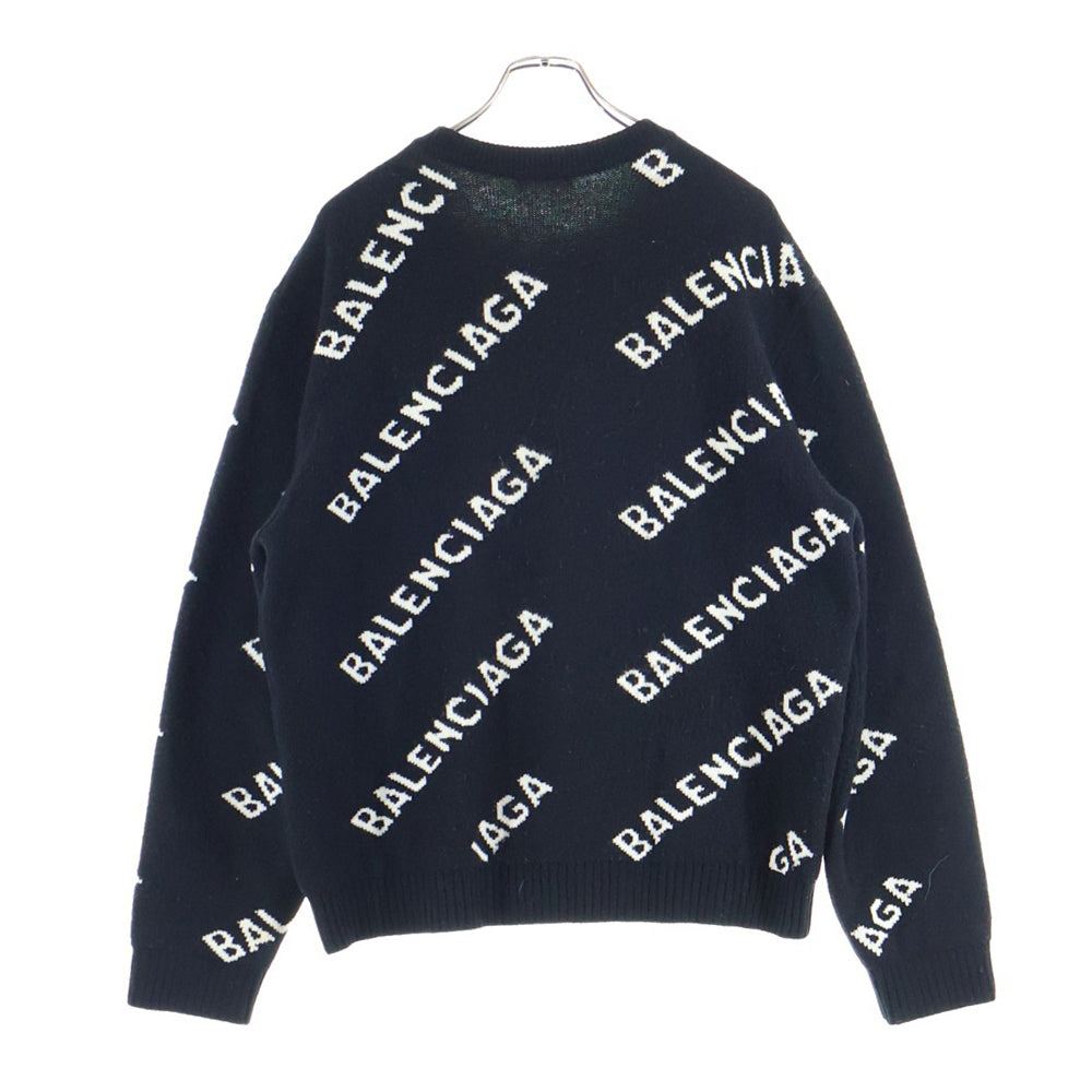 美品　バレンシアガ　 オールオーバーロゴ　スクリブル　セーター　ジャガードニット BALENCIAGA(バレンシアガ) 20AW オールオーバーロゴジャガード クルー