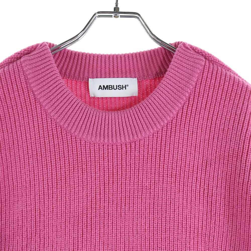 AMBUSH(アンブッシュ) Wool Knit Sweater ウールクルーネックニット セーター ピンク 12112391