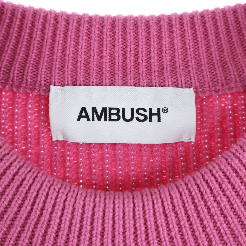 AMBUSH(アンブッシュ) Wool Knit Sweater ウールクルーネックニット セーター ピンク 12112391