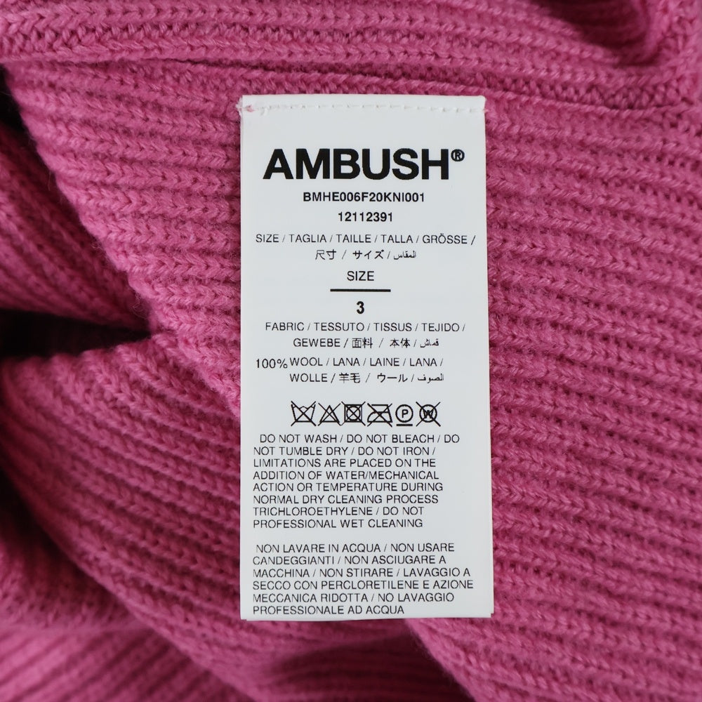 AMBUSH(アンブッシュ) Wool Knit Sweater ウールクルーネックニット セーター ピンク 12112391