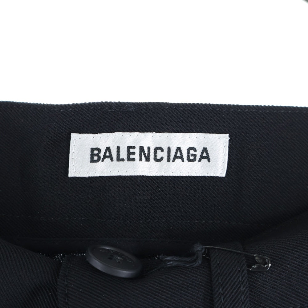 BALENCIAGA(バレンシアガ) ウール フロントタック スラックスパンツ ブラック 613927