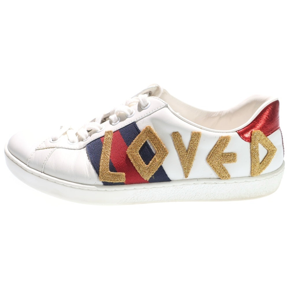 GUCCI(グッチ) エンブロイダリー ローカットスニーカー ホワイト 497090