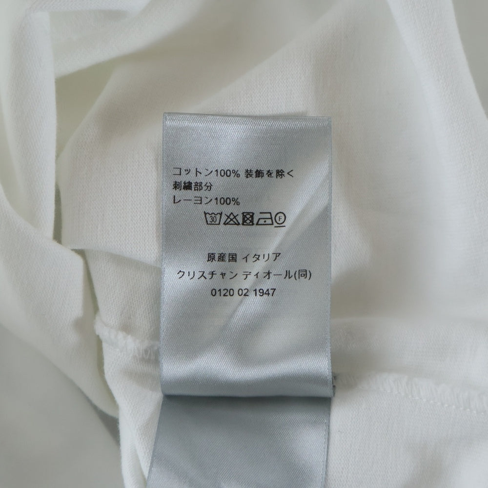 DIOR(ディオール) 23AW シグネチャー ロゴ刺繍 クルーネック 半袖Tシャツ カットソー ホワイト 343J696C0554