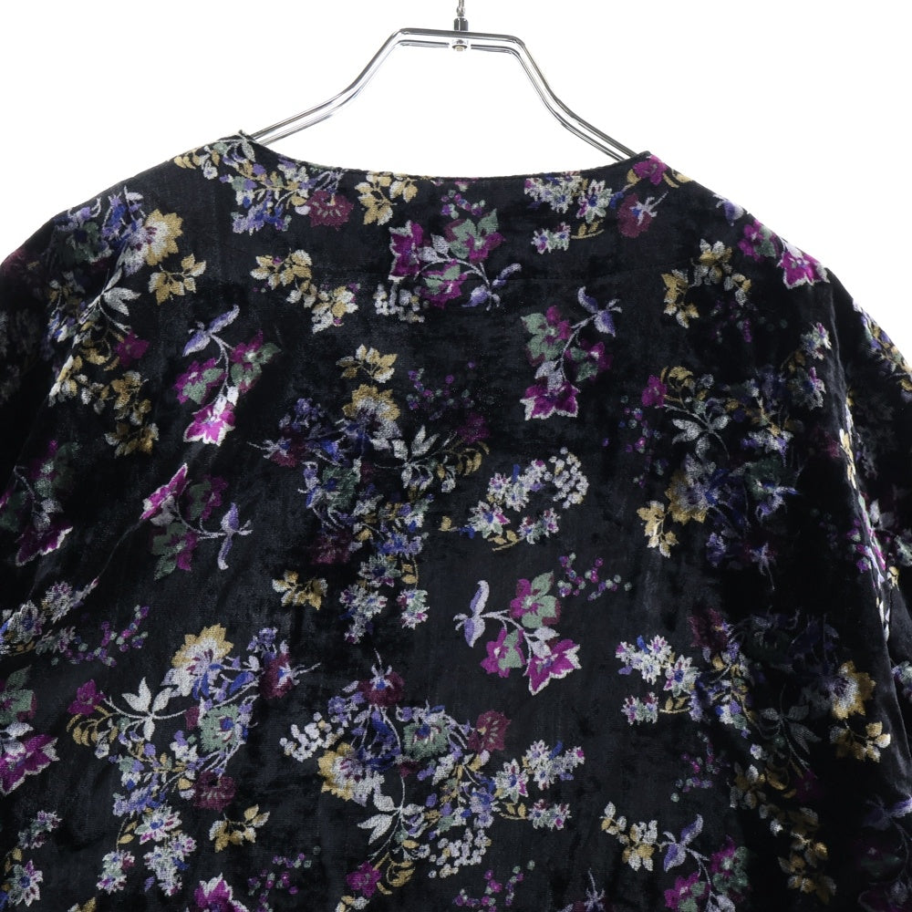 SUPREME(シュプリーム) 19AW Floral Velour Baseball Jersey フローラル ベロアジャージー 半袖ベースボールシャツ ブラック