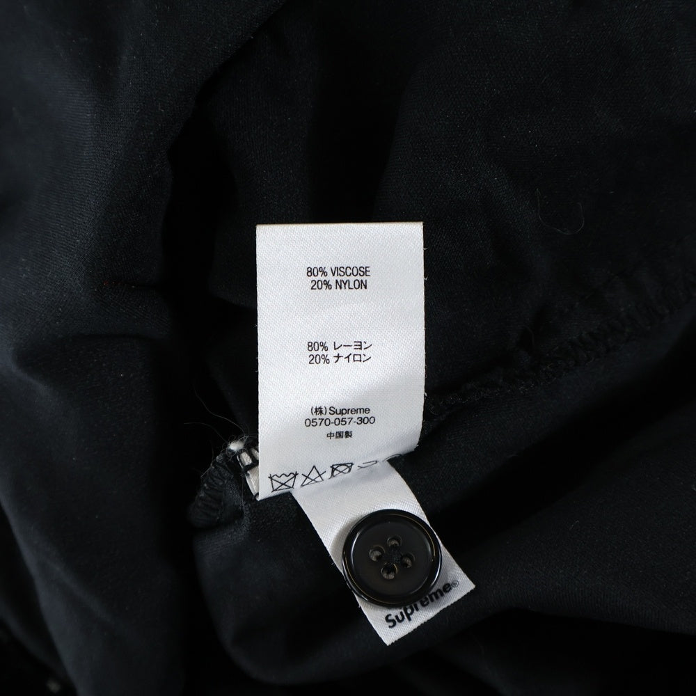 SUPREME(シュプリーム) 19AW Floral Velour Baseball Jersey フローラル ベロアジャージー 半袖ベースボールシャツ ブラック