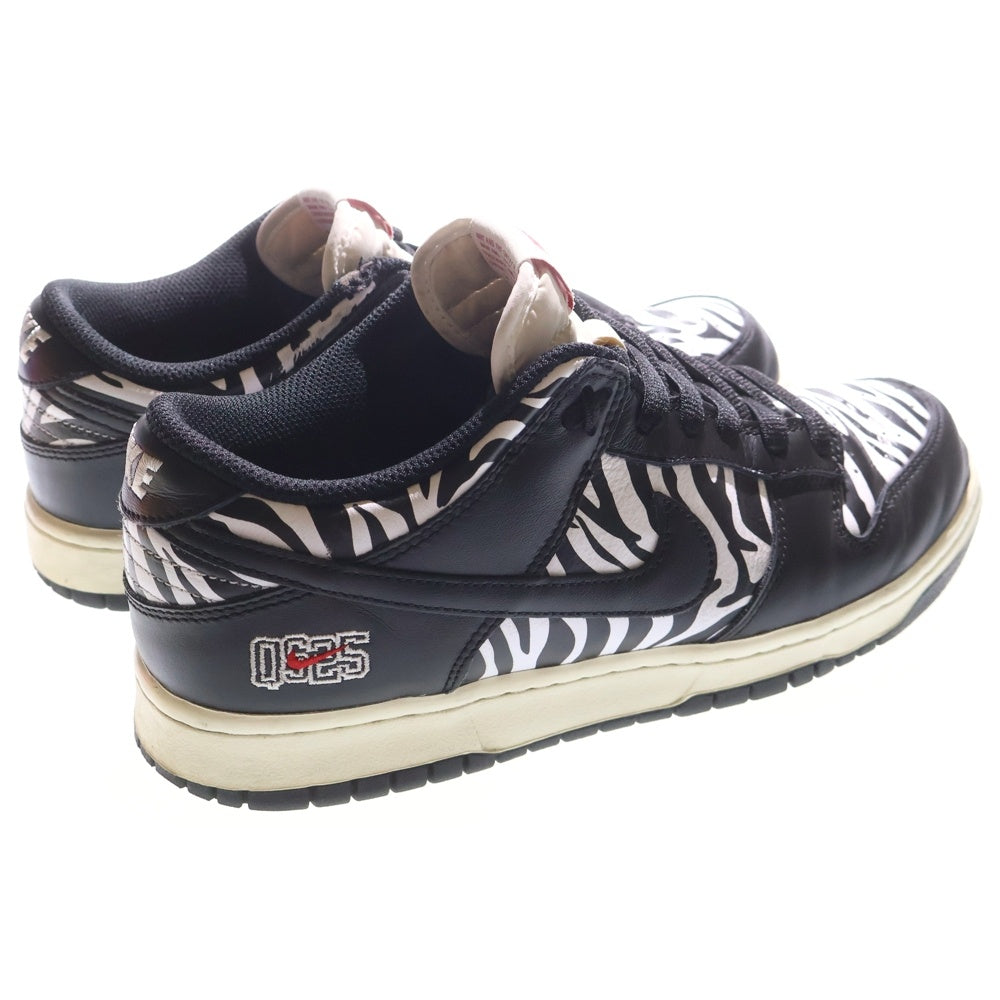 NIKE(ナイキ) ×QUARTER SNACKS SB DUNK LOW ZEBRA CAKE クウォータースナックス ダンク ゼブラケーキ ローカットスニーカー ブラック/ホワイト US9.5/27.5cm DM3510-001