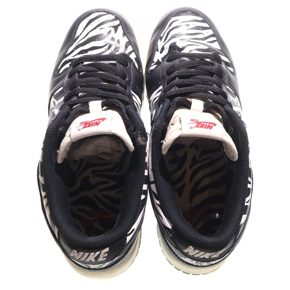 NIKE(ナイキ) ×QUARTER SNACKS SB DUNK LOW ZEBRA CAKE クウォータースナックス ダンク ゼブラケーキ ローカットスニーカー ブラック/ホワイト US9.5/27.5cm DM3510-001