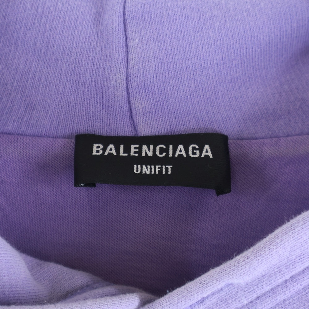 BALENCIAGA(バレンシアガ) 21SS Caps Destroyed Hoodie デストロイ加工 プルオーバーパーカー パープル 659403 TKVB6