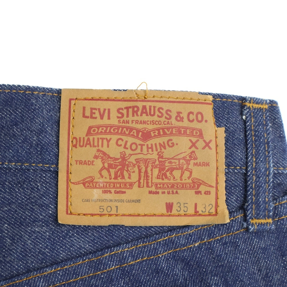 Levi's(リーバイス) 70s VINTAGE 501 66後期 ボタンフライデニムパンツ デッドストック フラッシャー付き インディゴ