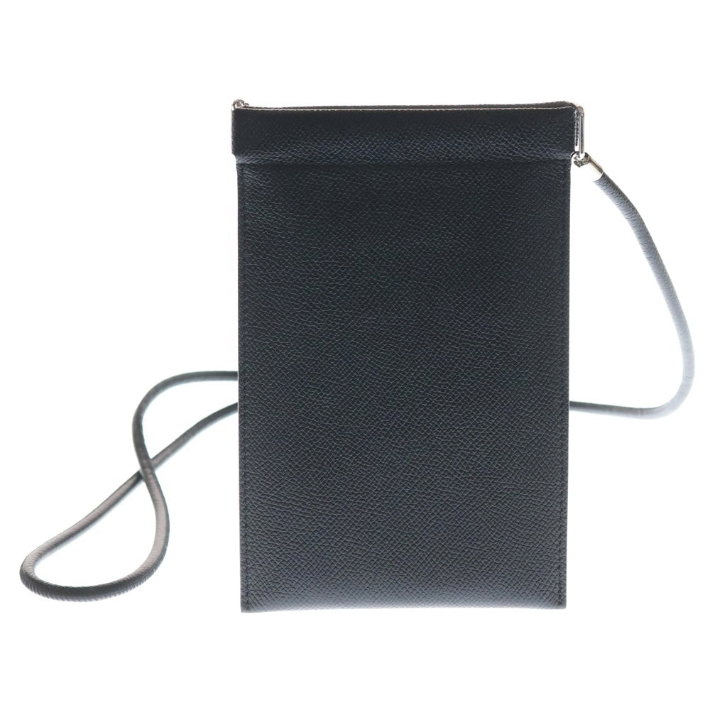 Maison Margiela(メゾンマルジェラ) 4ステッチ グレイニーレザー スマートフォンフォルダー ショルダーポーチ ブラック SA1VZ0002 レディース