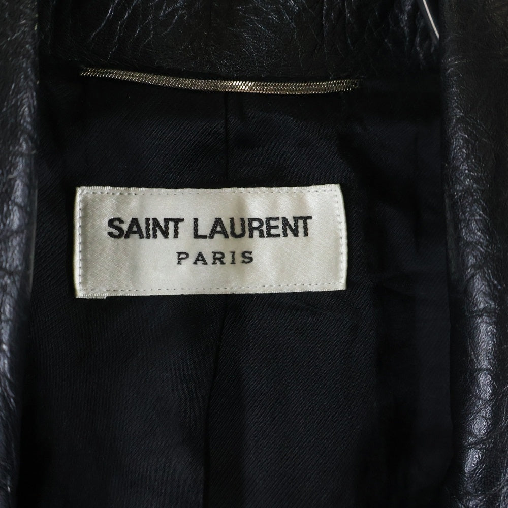 SAINT LAURENT PARIS(サンローランパリ) 17SS L17 ヴィンテージ加工スタープリントライダースレザージャケット ブラック 455923 Y5QD1