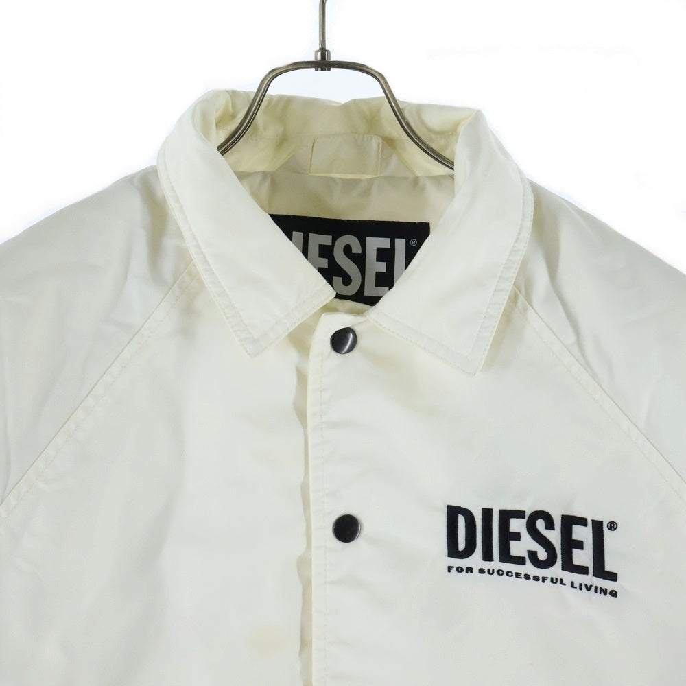 DIESEL(ディーゼル) 19AW ロゴ刺繍 ナイロンコーチジャケット ホワイト