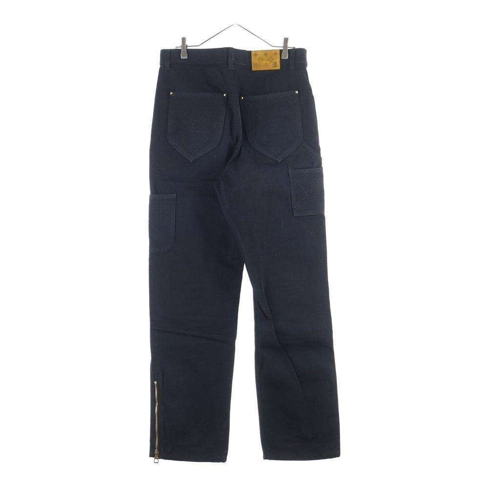 LOUIS VUITTON(ルイヴィトン) 22AW モノグラムディテールカーペンターデニムパンツ ダブルニーデニムパンツ ブラック RM222M OK4 HND10W