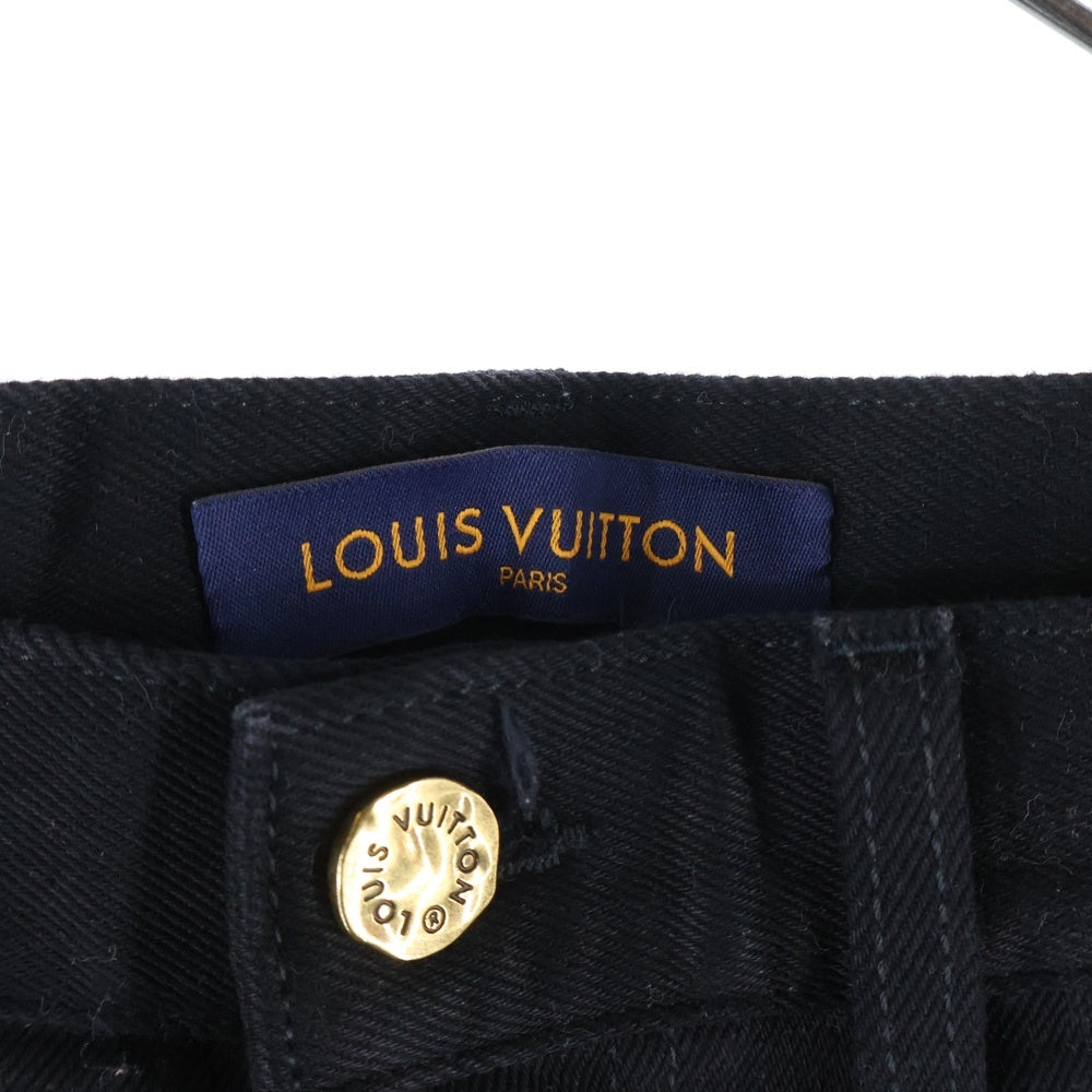 LOUIS VUITTON(ルイヴィトン) 22AW モノグラムディテールカーペンターデニムパンツ ダブルニーデニムパンツ ブラック RM222M OK4 HND10W