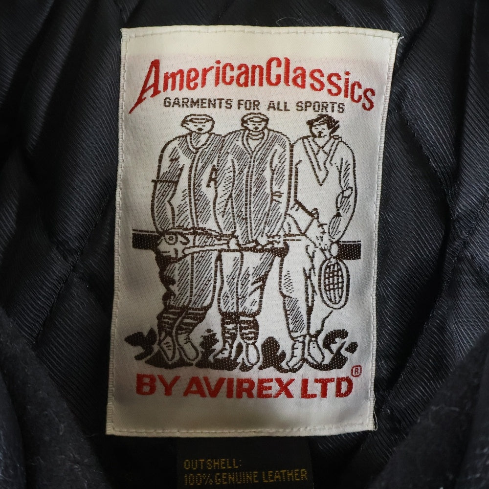 AVIREX(アヴィレックス) 24AW ×PALACE パレス アームレザー切り替え スタジャン ジャケット ブラック