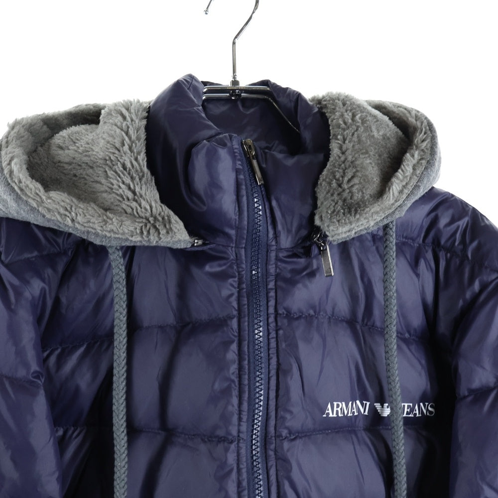 ARMANI JEANS(アルマーニ ジーンズ) フロントロゴ フーディー付きブルゾン パープル