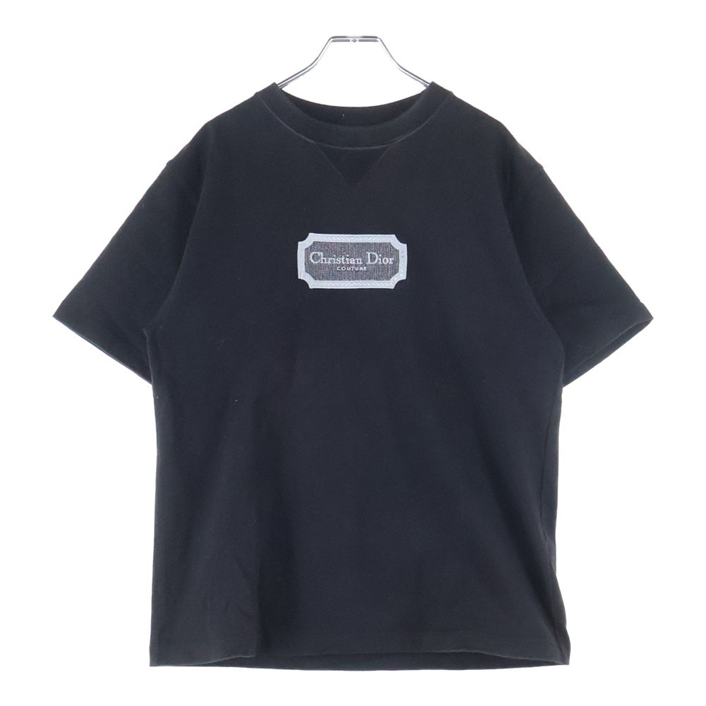 Christian Dior(クリスチャンディオール) フロントロゴ刺繍 半袖Tシャツ カットソー ブラック 343J696C0554
