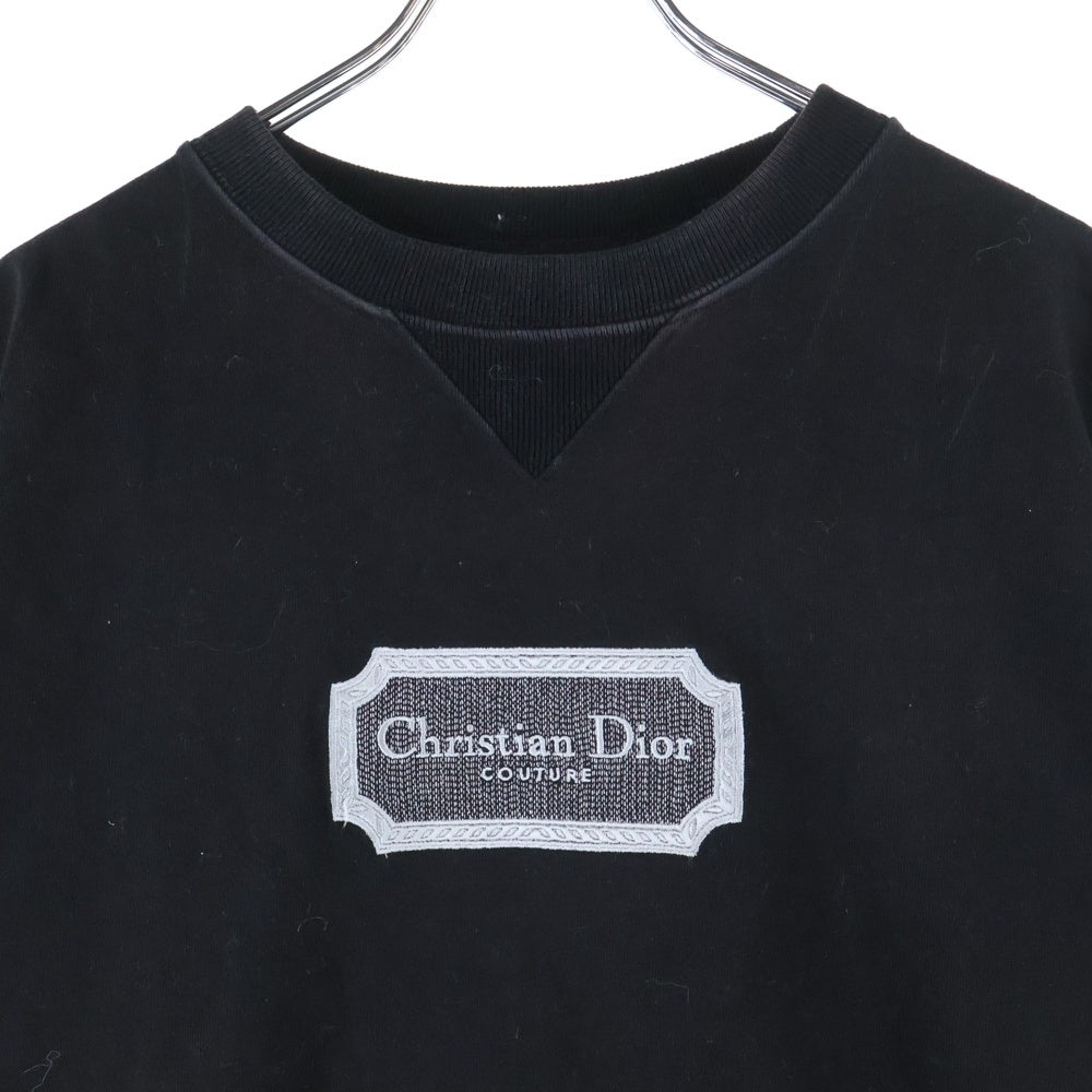 Christian Dior(クリスチャンディオール) フロントロゴ刺繍 半袖Tシャツ カットソー ブラック 343J696C0554