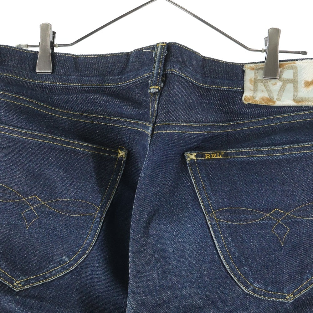 RRL(ダブルアールエル) ストレートデニムパンツ 前ロゴ刺繍デニムパンツ インディゴ 782710732001
