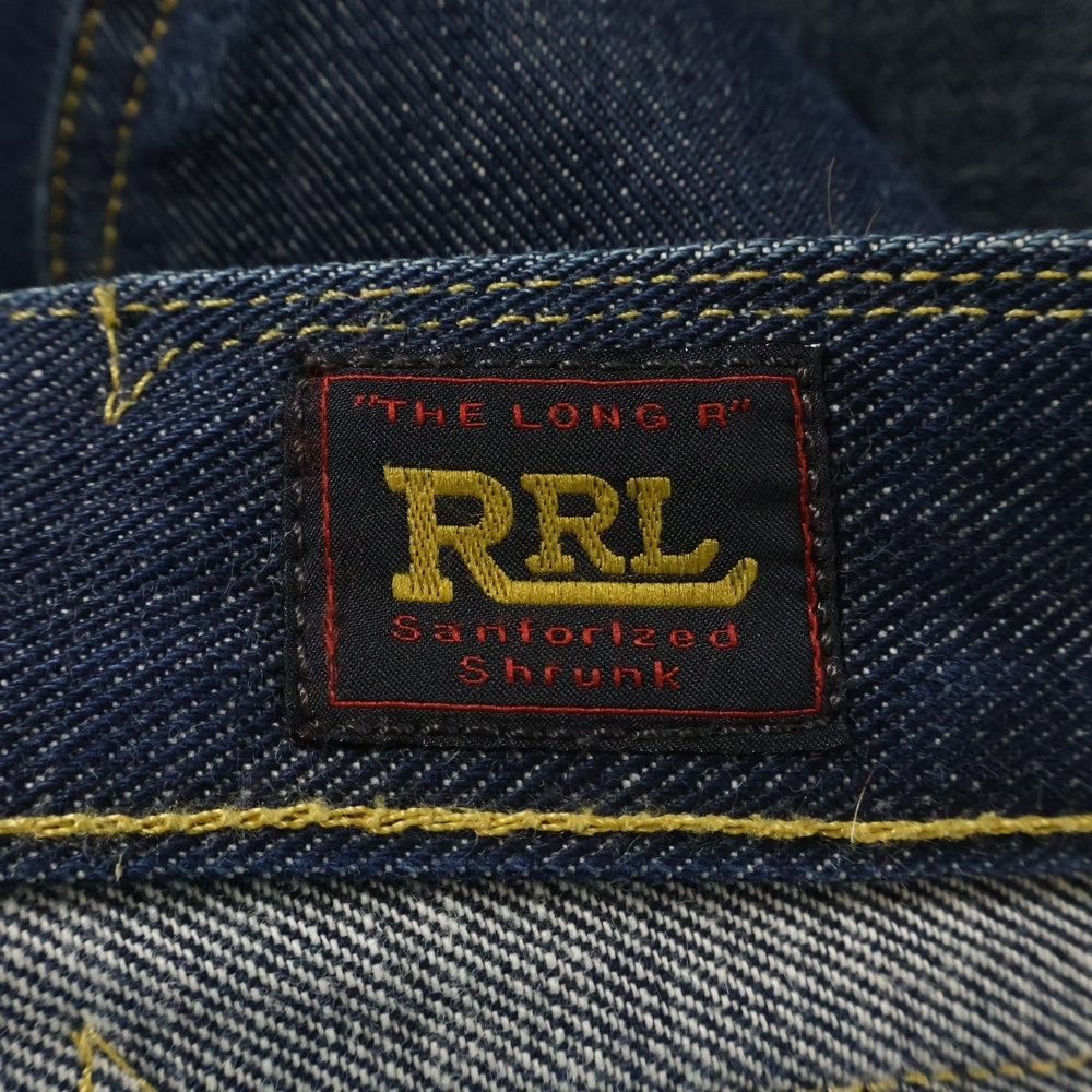 RRL(ダブルアールエル) ストレートデニムパンツ 前ロゴ刺繍デニム