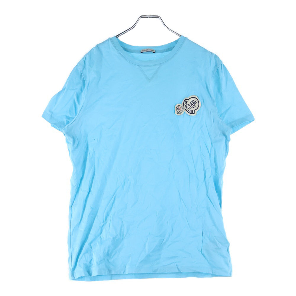 MONCLER(モンクレール) ロゴワッペン付き半袖Tシャツ カットソー ブルー H10918C00057 8390Y