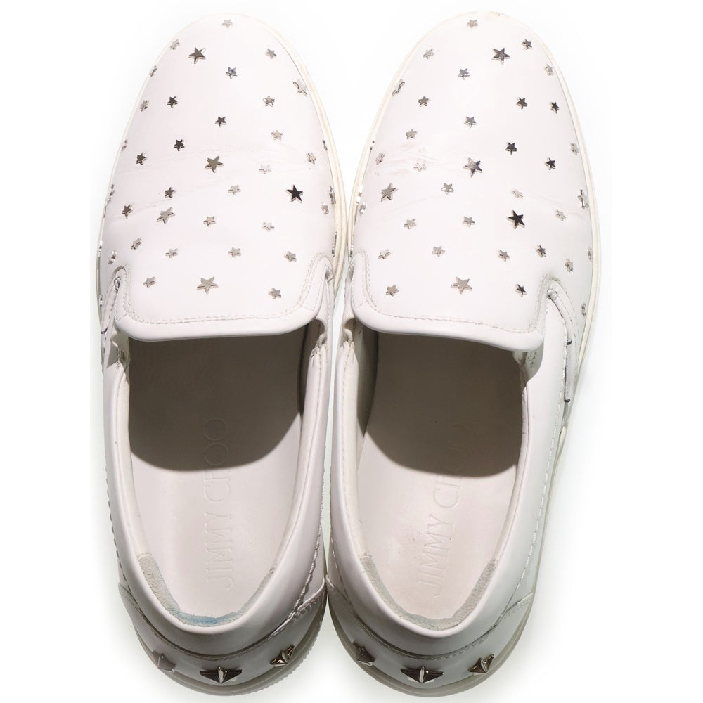 JIMMY CHOO(ジミーチュウ) スタースタッズ ローカットシューズ スリッポン ホワイト