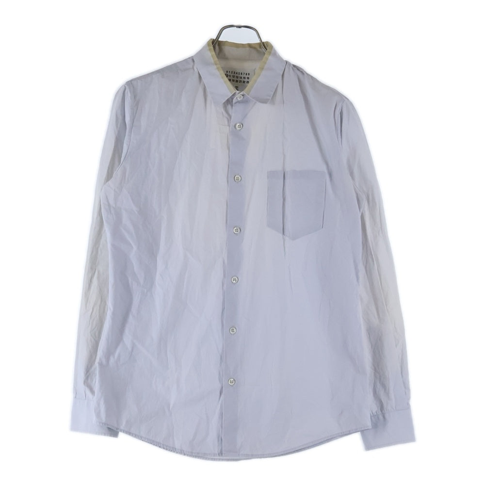 Maison Margiela(メゾンマルジェラ) 12AW 襟切り替え長袖シャツ シャツ ブルー S50DL0185