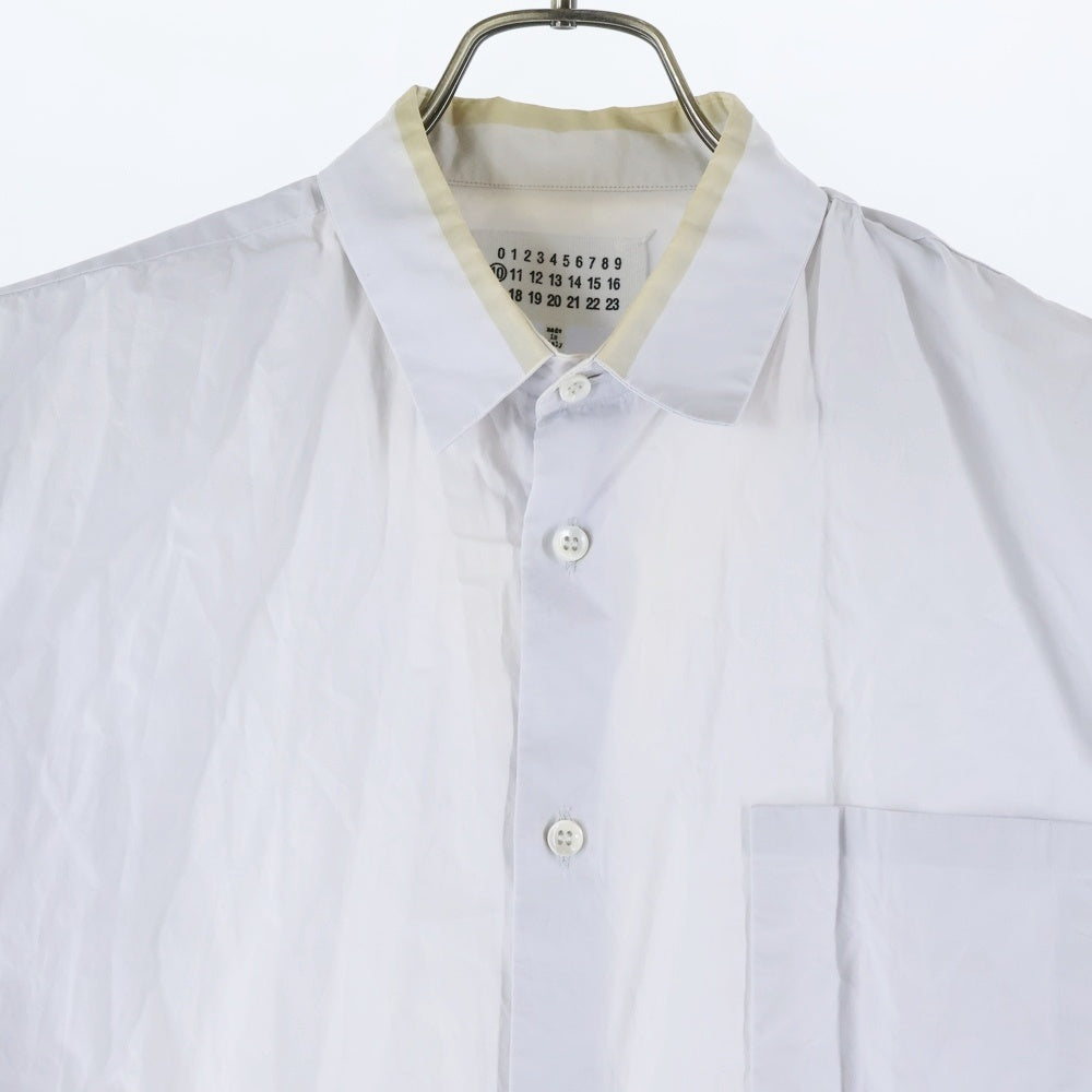 Maison Margiela(メゾンマルジェラ) 12AW 襟切り替え長袖シャツ シャツ ブルー S50DL0185