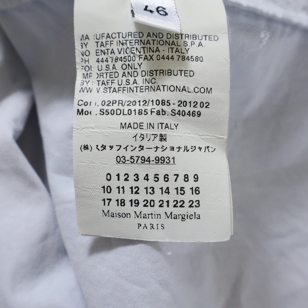 Maison Margiela(メゾンマルジェラ) 12AW 襟切り替え長袖シャツ シャツ ブルー S50DL0185