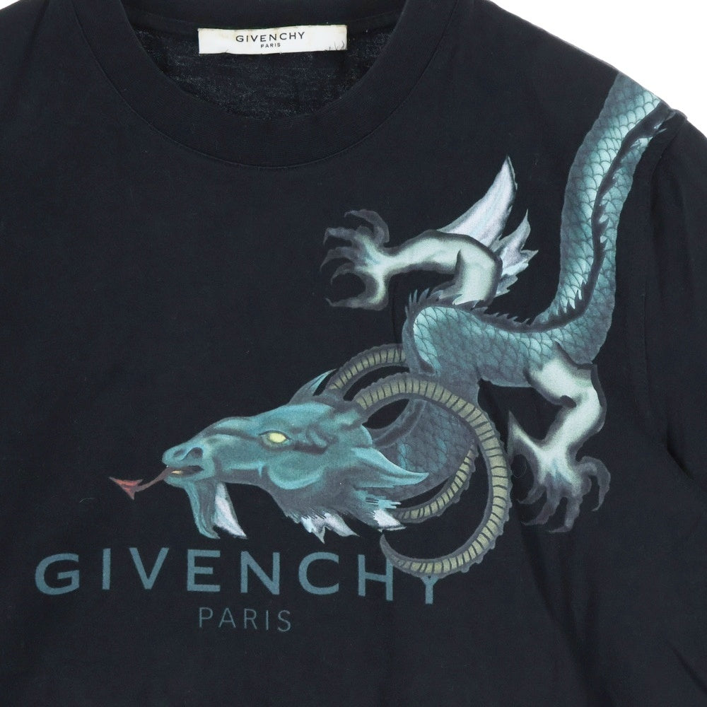 GIVENCHY(ジバンシィ) ドラゴンプリント 半袖Tシャツ カットソー ブラック BM70F43002
