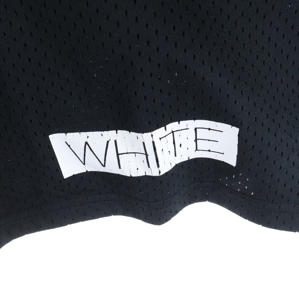 OFF-WHITE(オフホワイト) フロントプリント メッシュ ハーフパンツ ショーツ ブラック 1178-343-3484