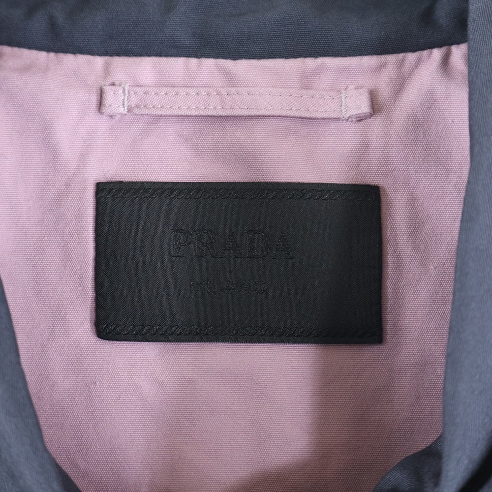 PRADA(プラダ) 25AW ロゴ刺繍 ジップアップブルゾン ジャケット ネイビー SGC885