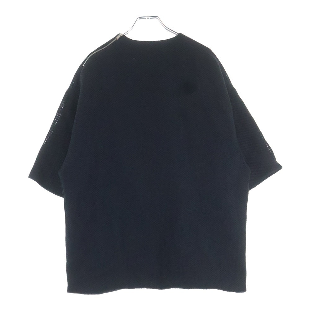 JIL SANDER(ジルサンダー) 25SS Shoulder Zip T-SHIRT ショルダージップ半袖Tシャツ ブラック J22GC0199 J20258