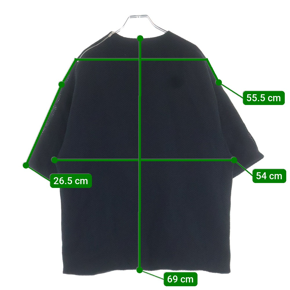 JIL SANDER(ジルサンダー) 25SS Shoulder Zip T-SHIRT ショルダージップ半袖Tシャツ ブラック J22GC0199 J20258