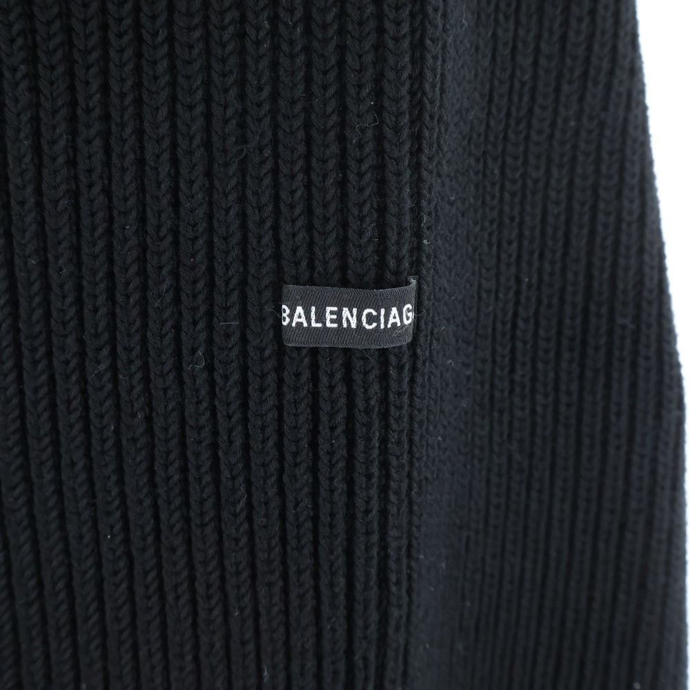 BALENCIAGA(バレンシアガ) 21SS Oversized Knit Zip-Up オーバーサイズニット ジップアップセーター ドライバーズニット ブラック 646486 T3189