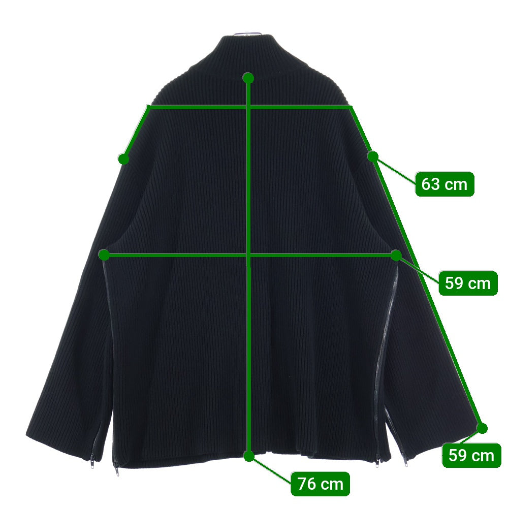 BALENCIAGA(バレンシアガ) 21SS Oversized Knit Zip-Up オーバーサイズニット ジップアップセーター ドライバーズニット ブラック 646486 T3189