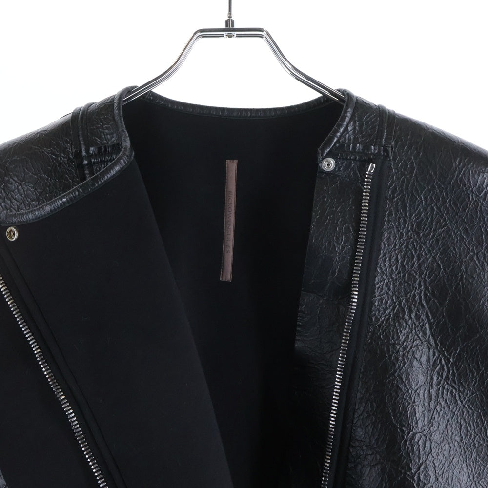 Rick Owens(リックオウエンス) 17AW レザーポンチョ型ジャケット レザージャケット ブラック レディース LI17F4719-LRNEO