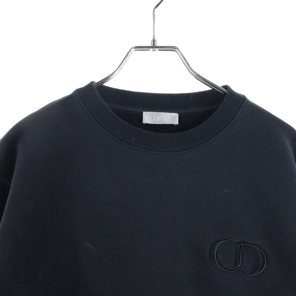 DIOR/CD Icon ロゴスウェット ブラックネイビー DIOR(ディオール) CD ICON EMBROIDERED SWEAT CREW CDアイコンロゴ刺繍