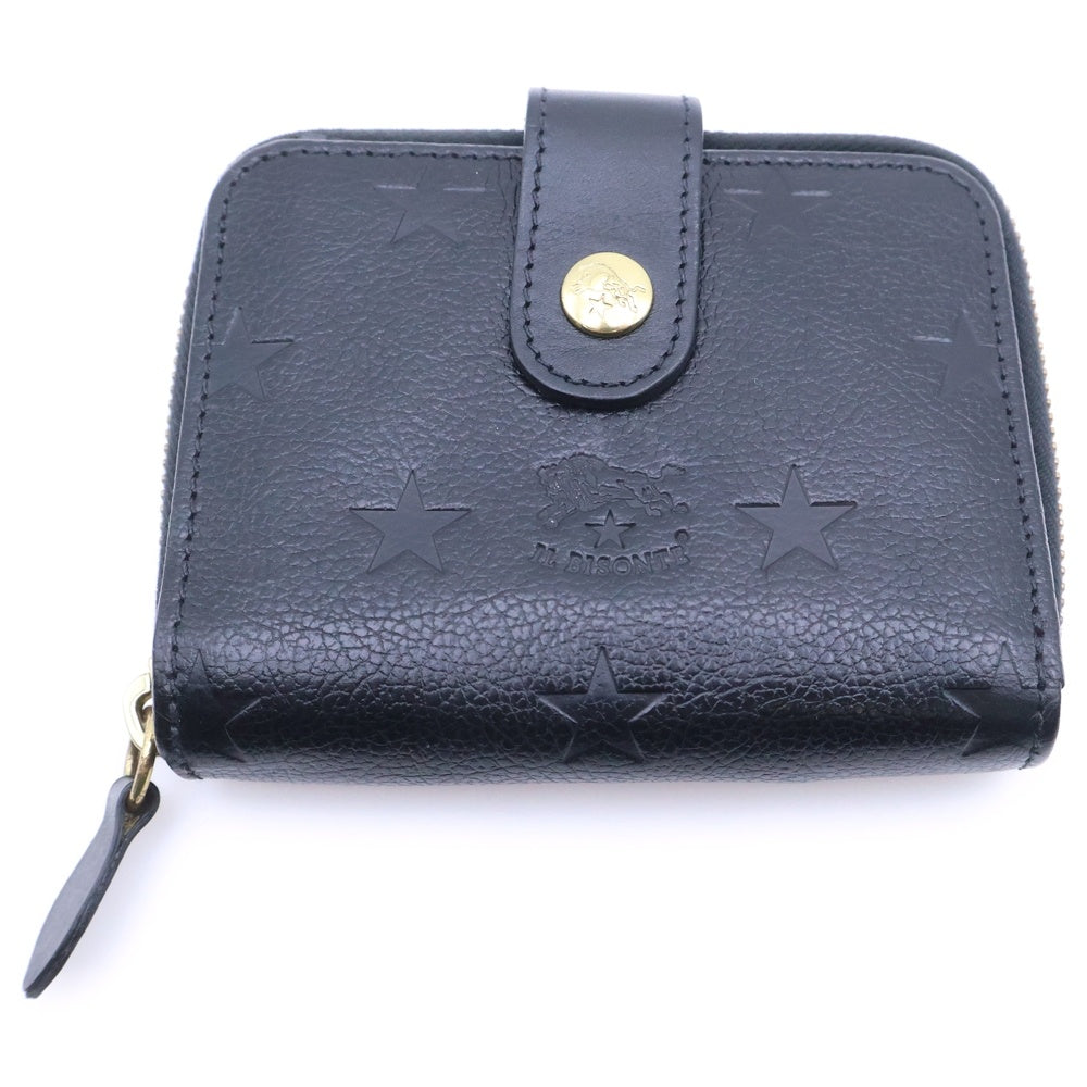 IL BISONTE(イル ビゾンテ) 日本限定別注 スターデザイン二つ折り財布 シボレザーウォレット ブラック