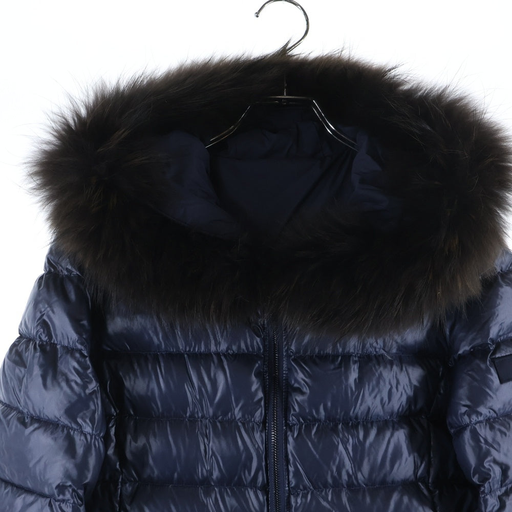 TATRAS(タトラス) リバーシブル ダウンコート ミドル丈 フルジップ ファー ラクーン LTA20A4706 レディース