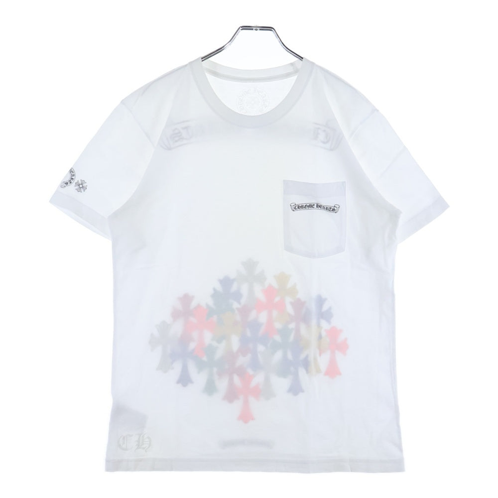 Chrome Heartsクロムハーツ マルチカラー セメタリークロス tシャツ ☆入手困難!☆希少品! クロムハーツ マルチカラークロスTシャツ