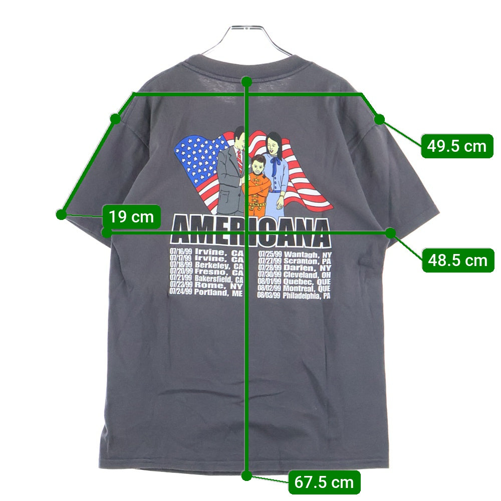 VINTAGE(ヴィンテージ) 90s The Offspring AMERICANA Faded オフスプリング バックプリント 半袖Tシャツ カットソー グレー