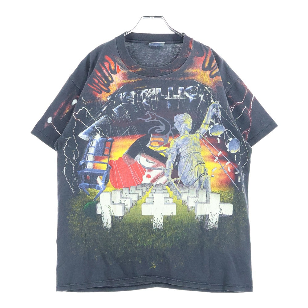 VINTAGE(ヴィンテージ) 90s All-Over オールオーバープリント半袖Tシャツ カットソー ブラック