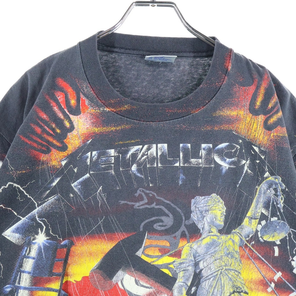 VINTAGE(ヴィンテージ) 90s All-Over オールオーバープリント半袖Tシャツ カットソー ブラック