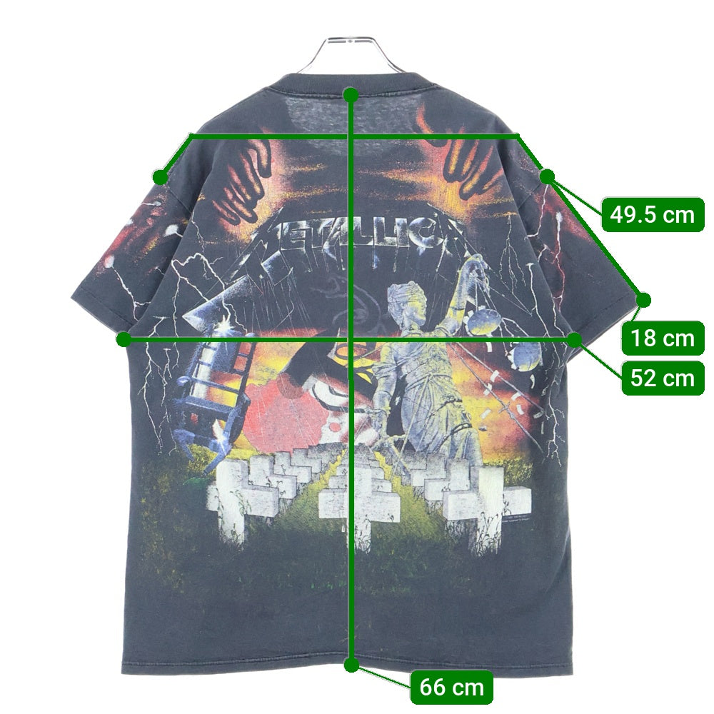 VINTAGE(ヴィンテージ) 90s All-Over オールオーバープリント半袖Tシャツ カットソー ブラック