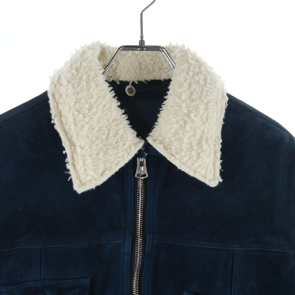 ISAMU KATAYAMA BACKLASH(イサムカタヤマバックラッシュ) スエードジップアップジャケット レザージャケット ブルー 1878-04