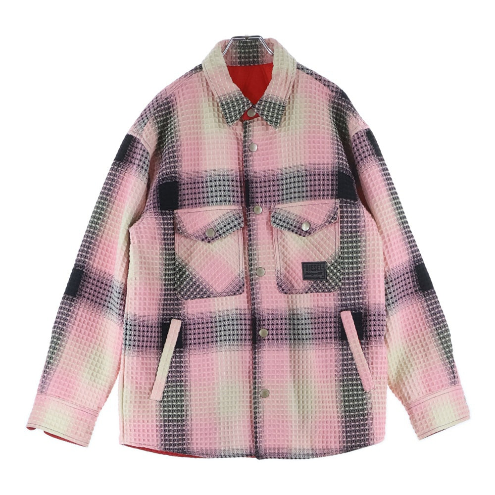 DIESEL(ディーゼル) J-PETTER リバーシブル チェックジャケット シャツジャケット ピンク A06245