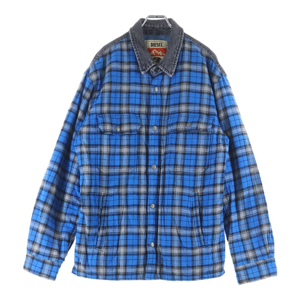 DIESEL(ディーゼル) S-BUN-A シャツジャケット チェックシャツジャケット ブルー A03340