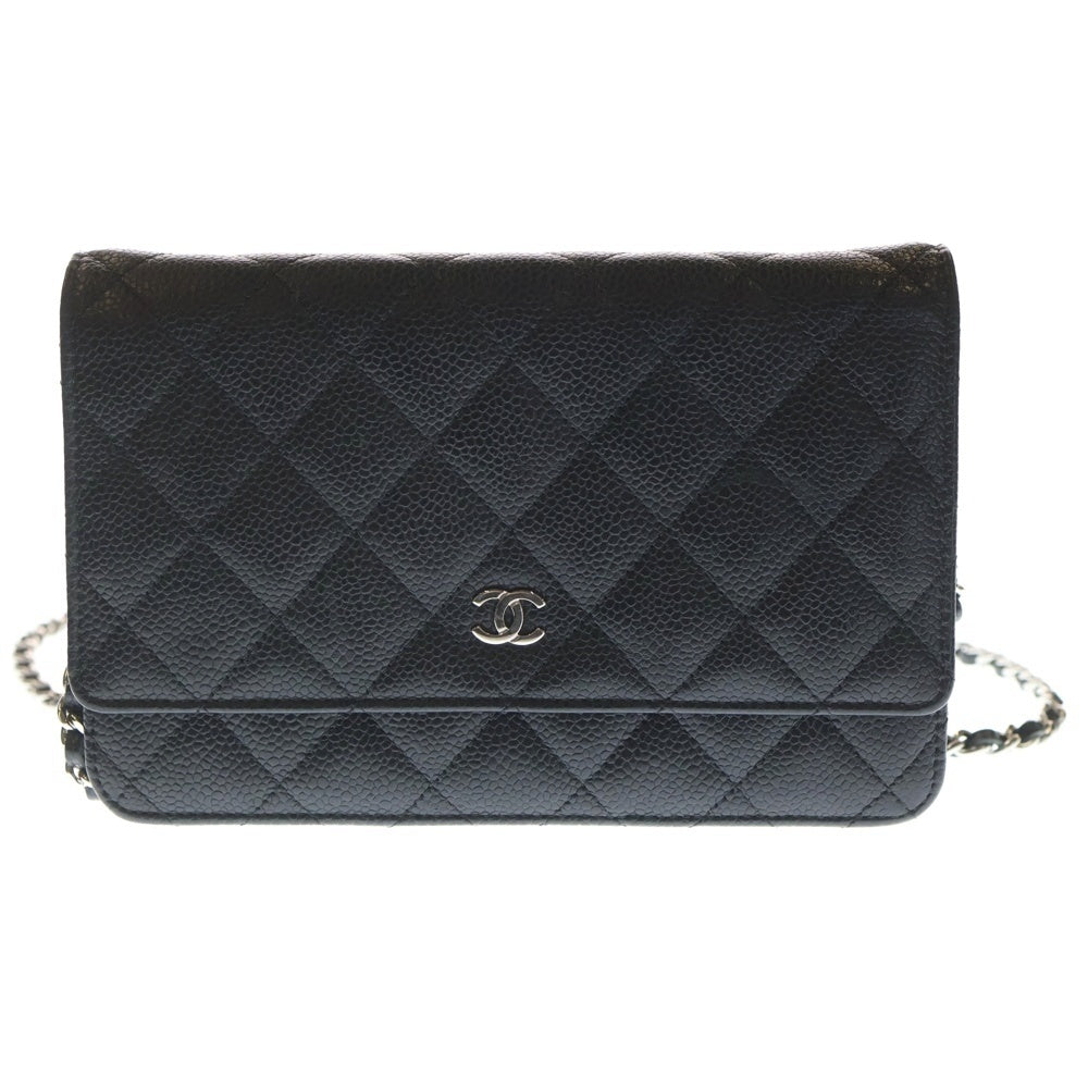 CHANEL(シャネル) マトラッセ キャビアスキン チェーンウォレット ショルダーバッグ ブラック AP0250 レディース